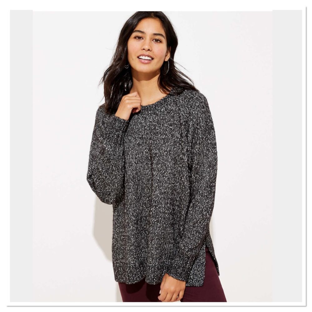 Ann Taylor LOFT Marled Poncho Sweater S